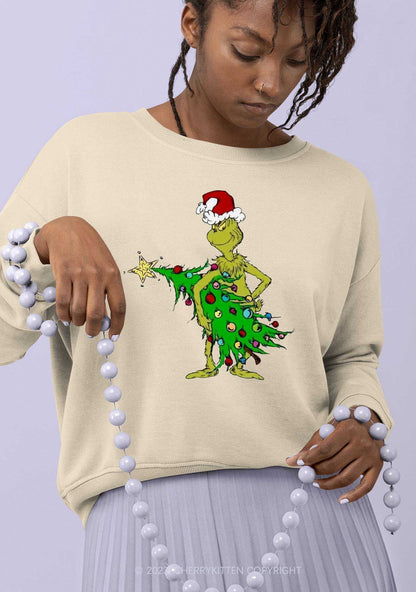 Stealing Christmas Tree Y2K Sweatshirt Cherrykitten