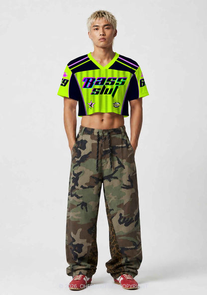Green Bass Slxt Y2K Crop Sport Jersey Shirts Cherrykitten