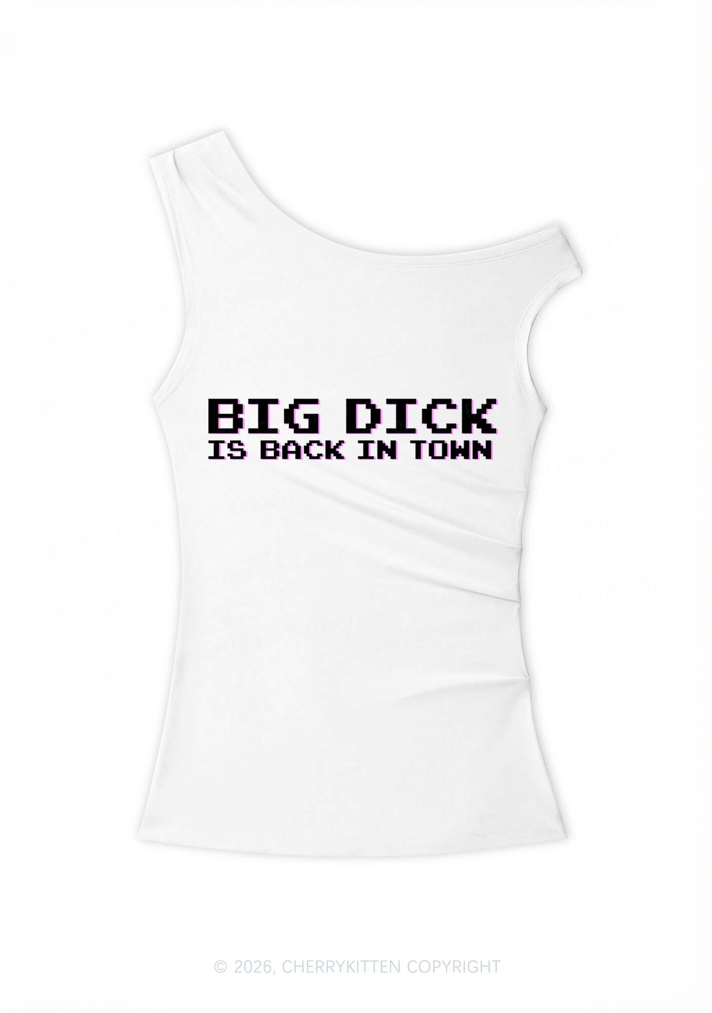 Big Is Back In Town Y2K Off Shoulder Tank Top Cherrykitten