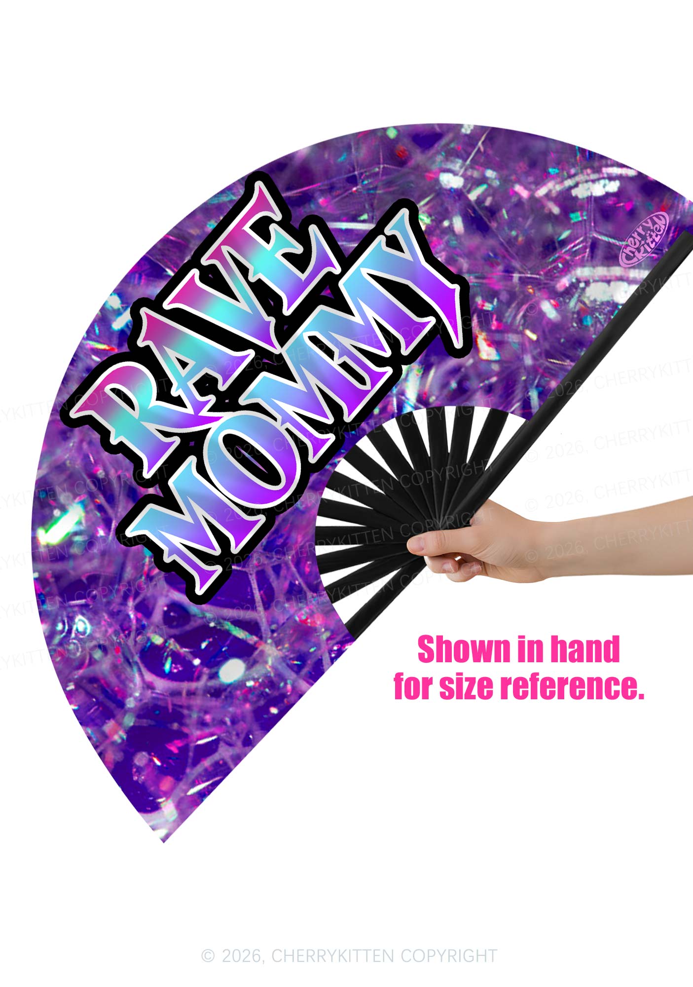 Rave Mommy Y2K Rave Hand Fan Cherrykitten