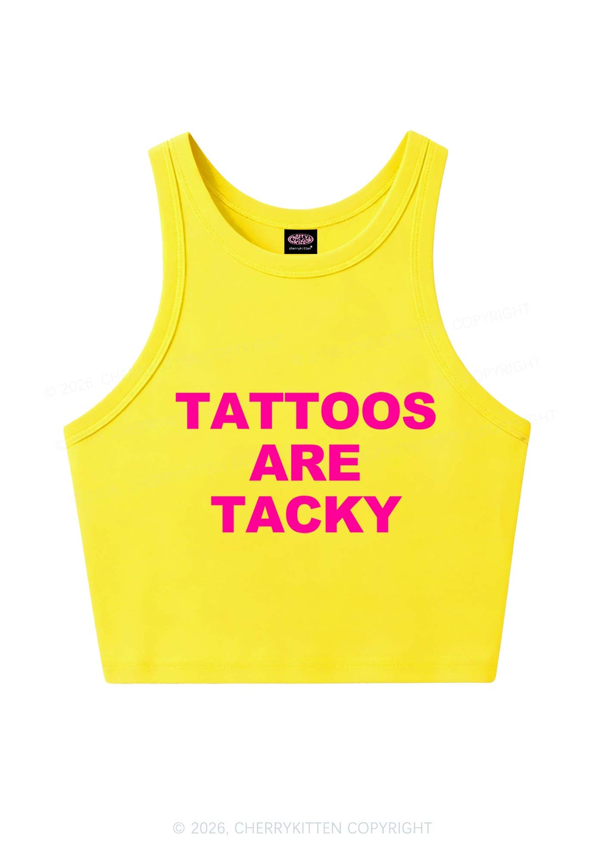 Tattoos Are Tacky Y2K Crop Tank Top Cherrykitten