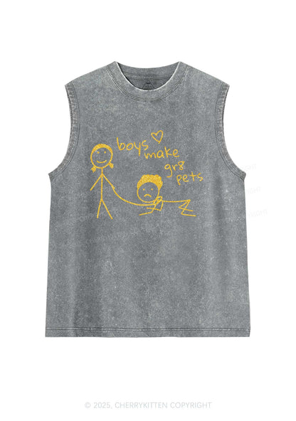 Glitter Boys Make Gr8 Pets Y2K Washed Muscle Tank Cherrykitten