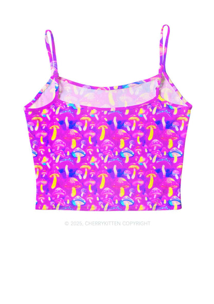 Trippy Mushrooms Y2K Mesh Cami Tank Cherrykitten