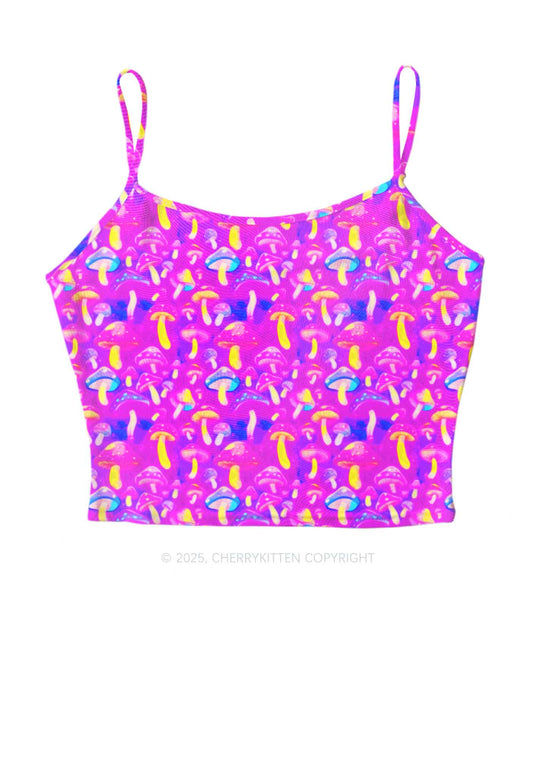 Trippy Mushrooms Y2K Mesh Cami Tank Cherrykitten