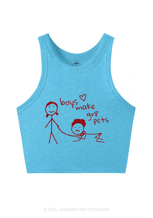 Glitter Boys Make Gr8 Pets Y2K Crop Tank Top Cherrykitten