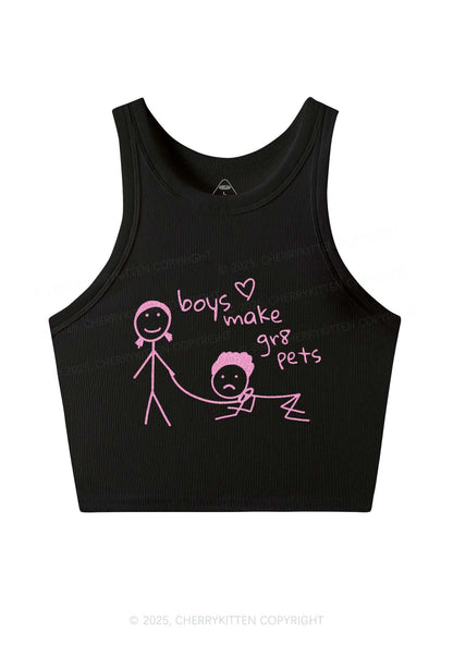 Glitter Boys Make Gr8 Pets Y2K Crop Tank Top Cherrykitten