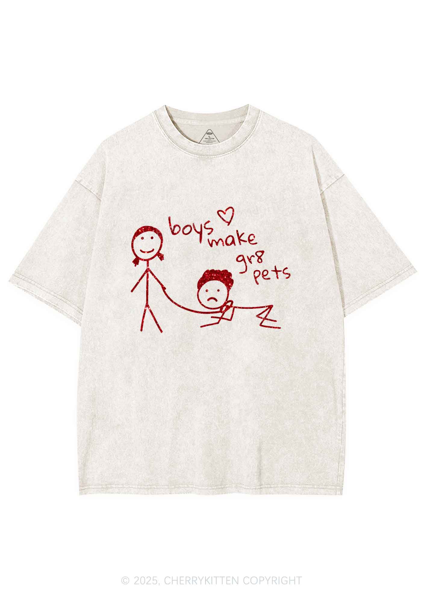Glitter Boys Make Gr8 Pets Y2K Shirts Washed Tee Cherrykitten