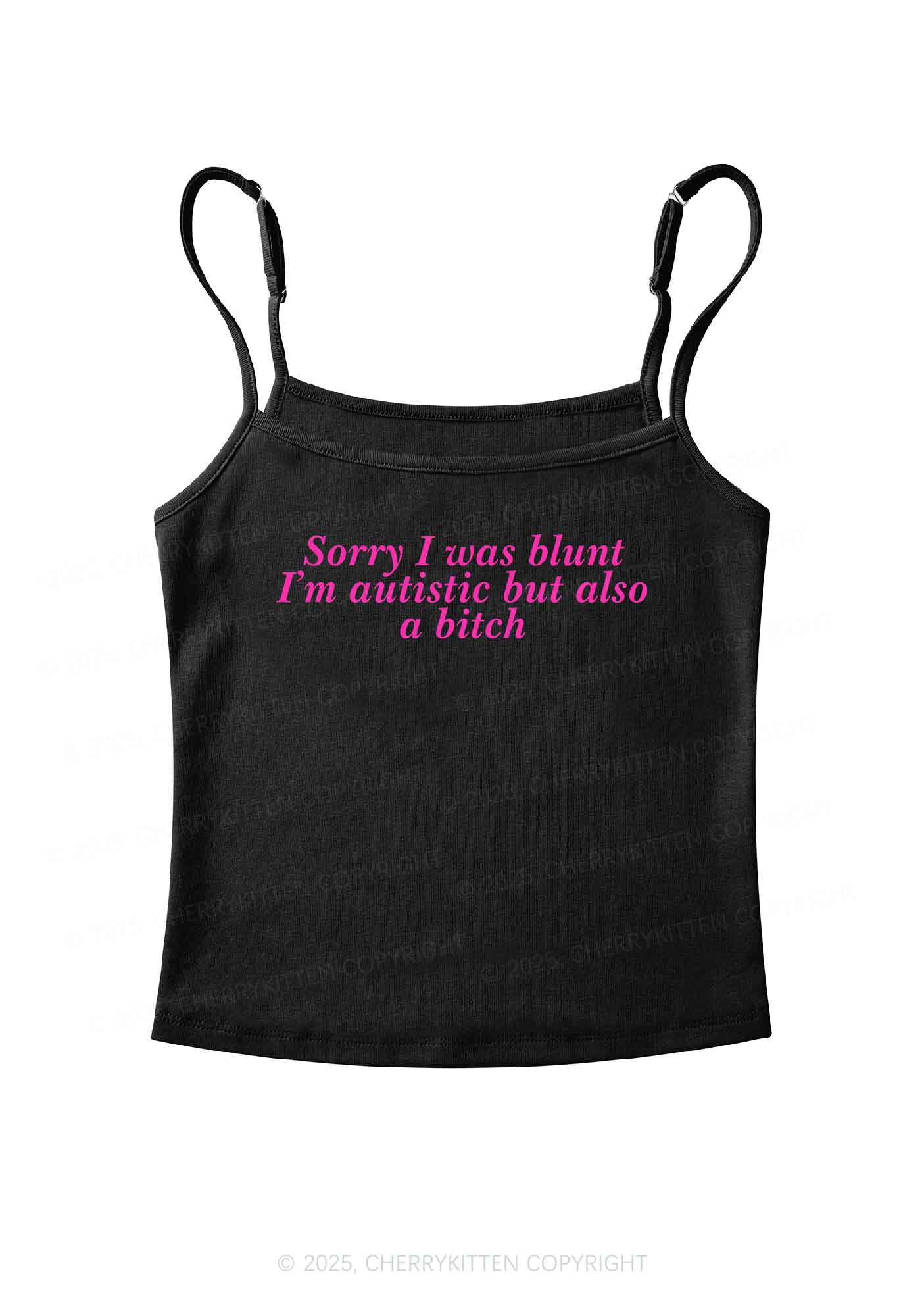 Sorry I Was Blunt Y2K Spaghetti Strap Cami Cherrykitten