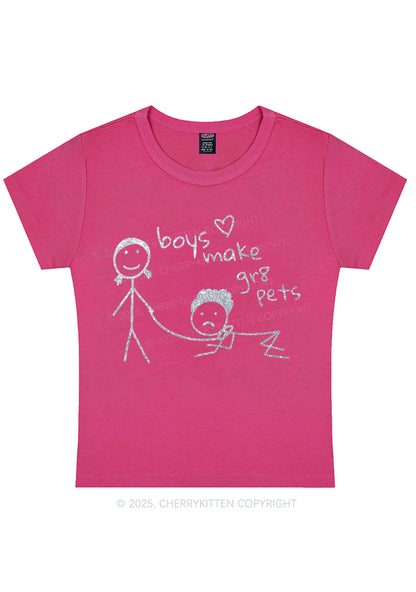 Glitter Boys Make Gr8 Pets Y2K Baby Tee Cherrykitten
