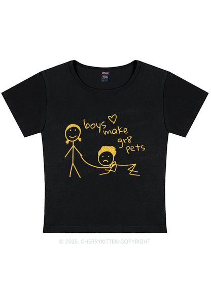 Glitter Boys Make Gr8 Pets Y2K Baby Tee Cherrykitten