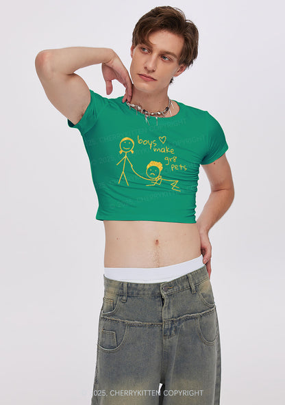 Glitter Boys Make Gr8 Pets Y2K Baby Tee Cherrykitten