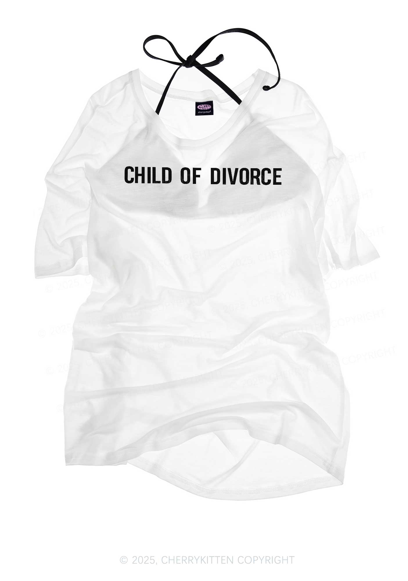 Child Of Divorce Y2K Sheer Boyfriend Tee Cherrykitten
