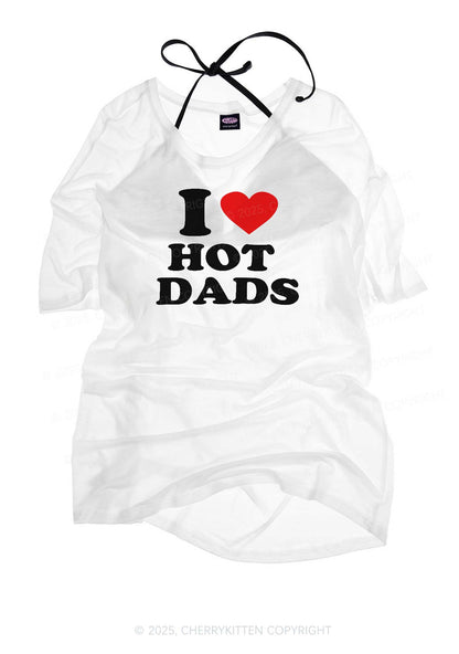 I Love Hot Dads Y2K Sheer Boyfriend Tee Cherrykitten