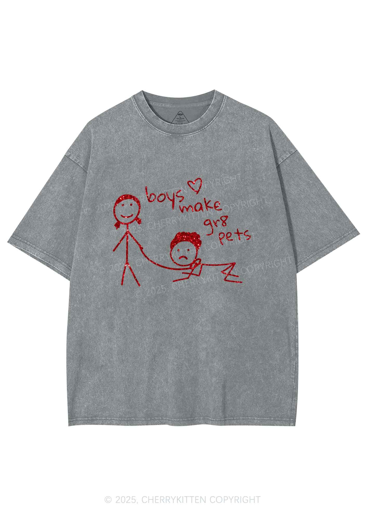 Glitter Boys Make Gr8 Pets Y2K Shirts Washed Tee Cherrykitten
