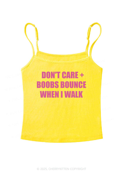 Don't Care Bxxbs Bounce When I Walk Y2K Spaghetti Strap Cami Cherrykitten