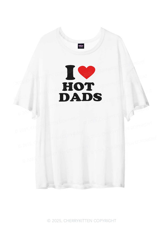 I Love Hot Dads Y2K Sheer Boyfriend Tee Cherrykitten