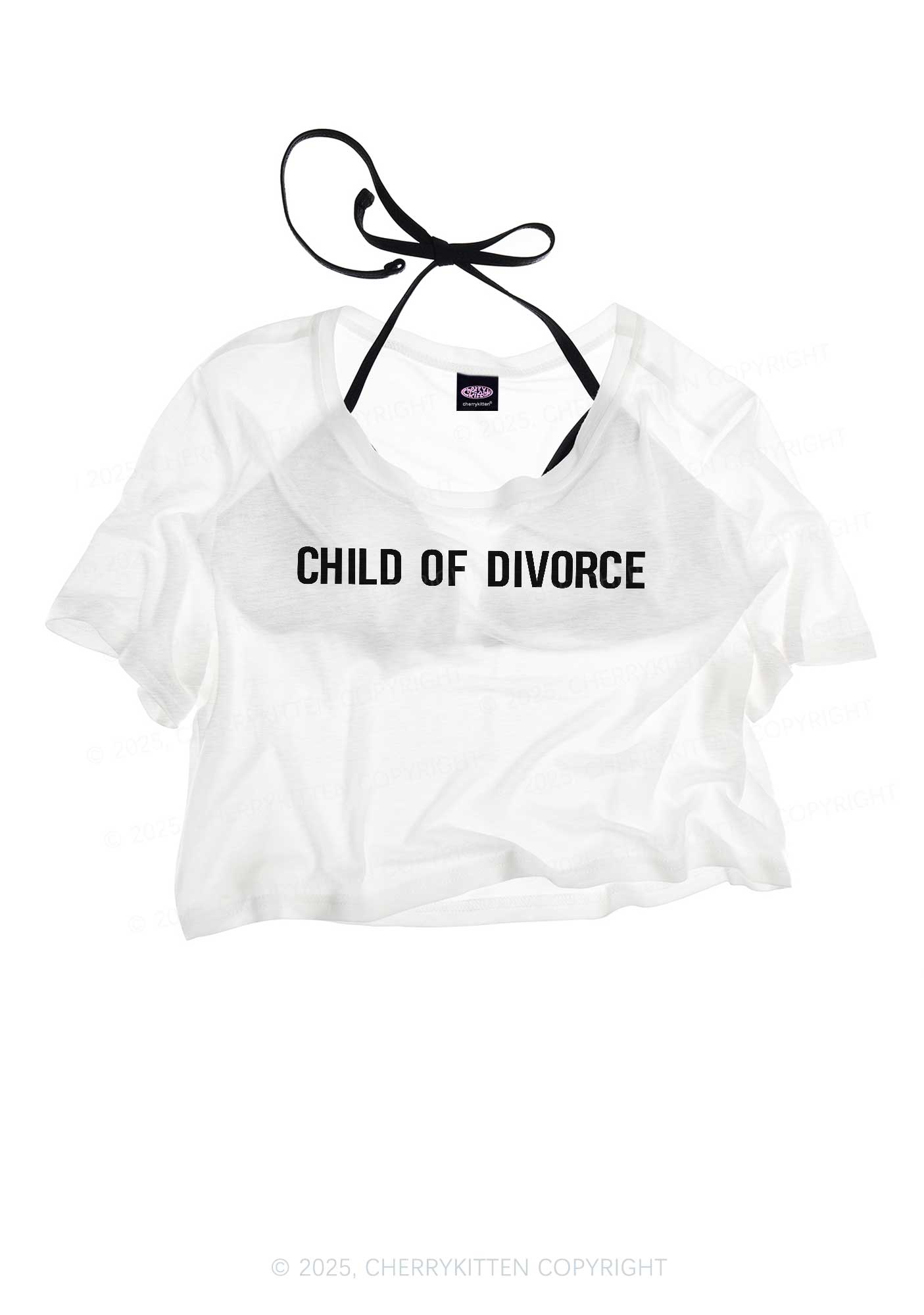 Child Of Divorce Y2K Sheer Crop Tee Cherrykitten