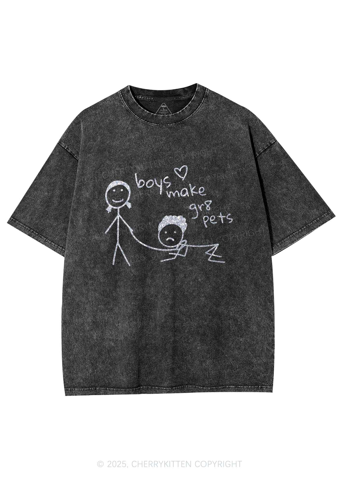 Glitter Boys Make Gr8 Pets Y2K Shirts Washed Tee Cherrykitten