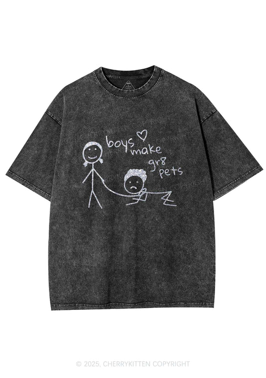 Glitter Boys Make Gr8 Pets Y2K Shirts Washed Tee Cherrykitten
