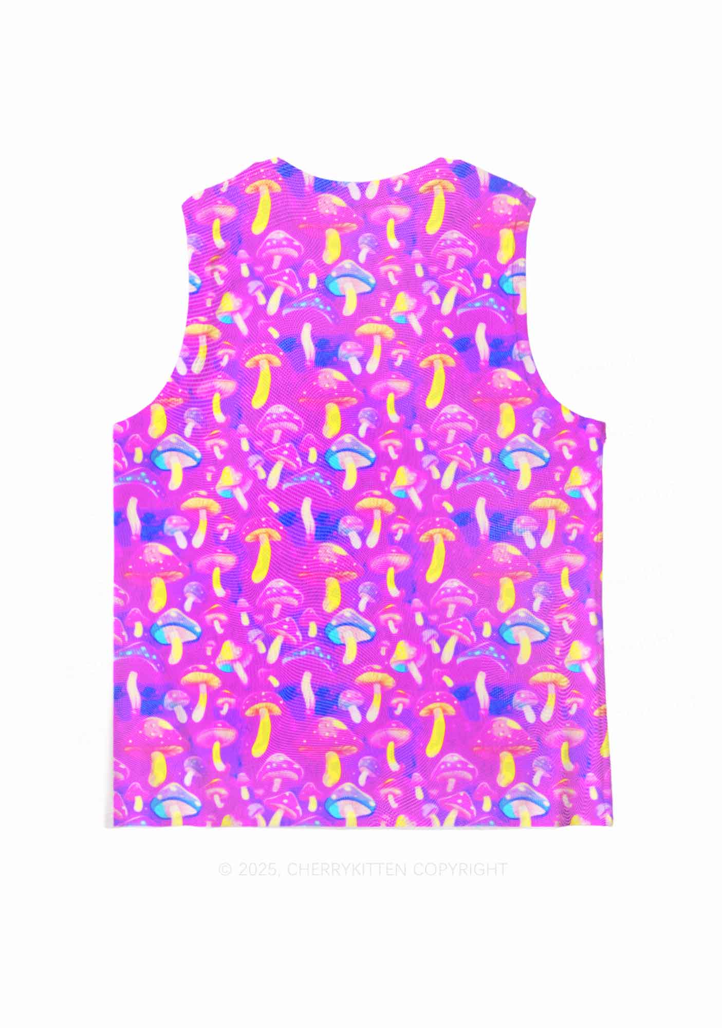 Trippy Mushrooms Y2K Mesh Muscle Tank Cherrykitten