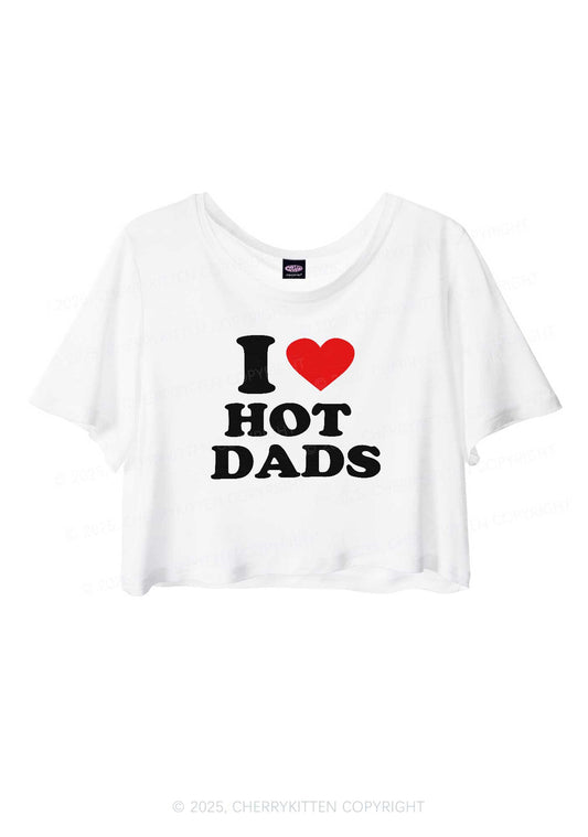 I Love Hot Dads Y2K Sheer Crop Tee Cherrykitten