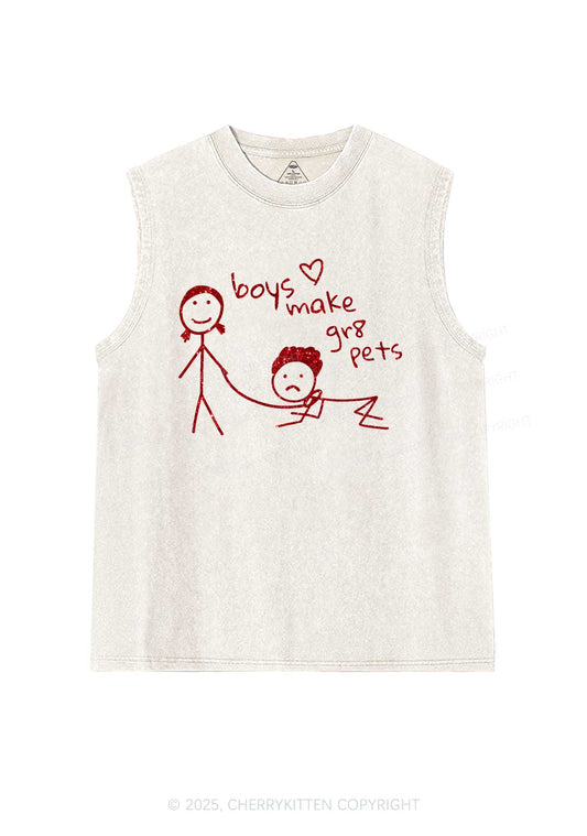 Glitter Boys Make Gr8 Pets Y2K Washed Muscle Tank Cherrykitten