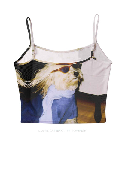 Sunglasses Puppy Y2K Mesh Cami Tank Cherrykitten