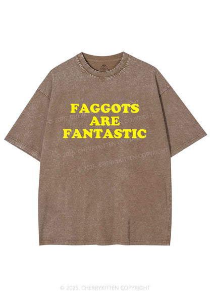 Faggots Are Fantastic Pride Y2K Shirts Washed Tee Cherrykitten