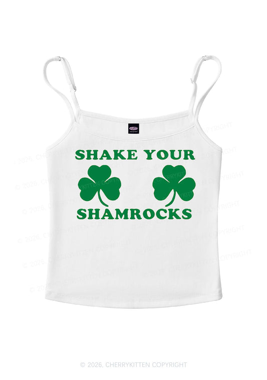 Shake Your Shamrocks St Patricks Y2K Spaghetti Strap Cami Cherrykitten