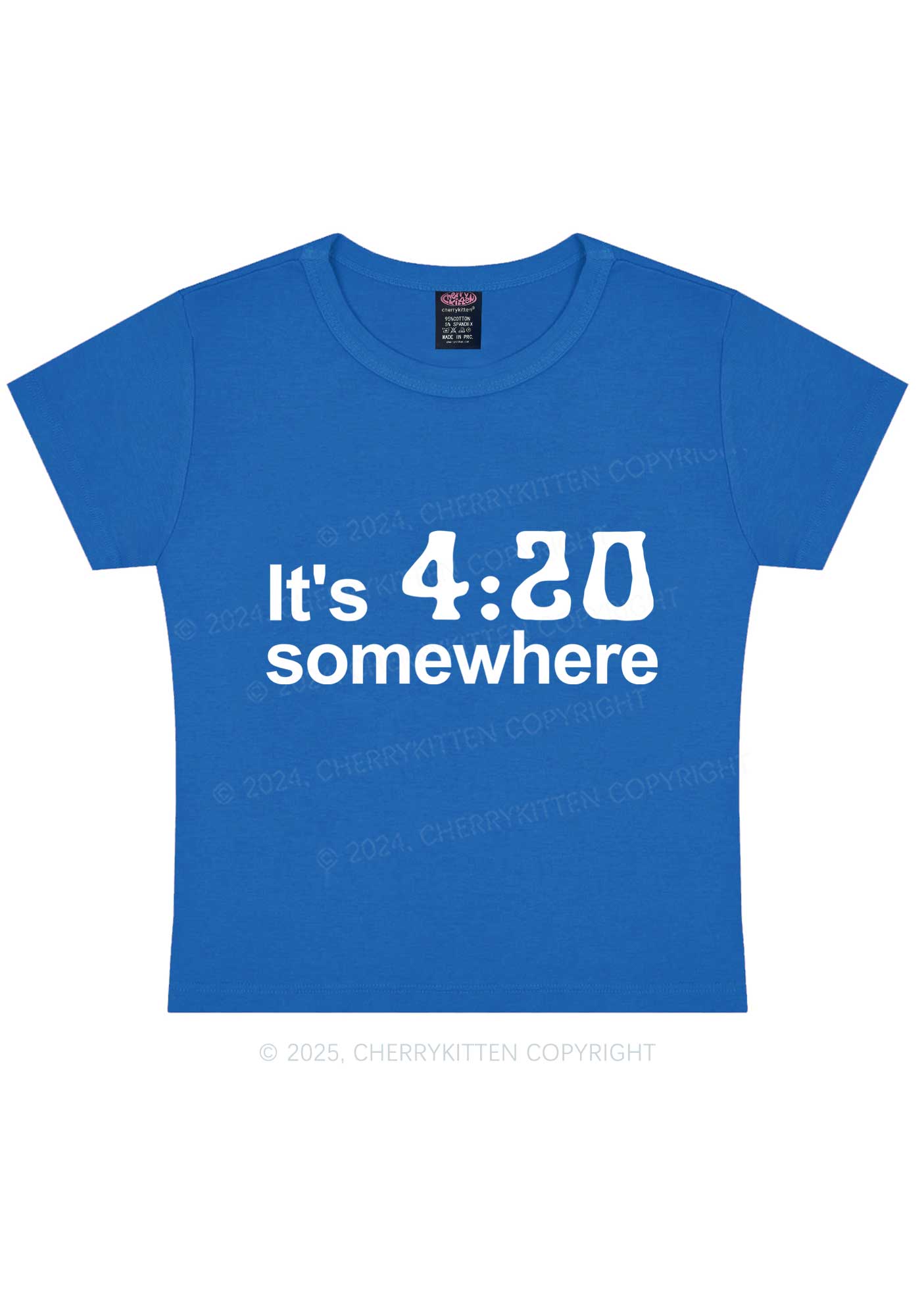Its Four Twenty Somewhere Y2K Baby Tee Cherrykitten