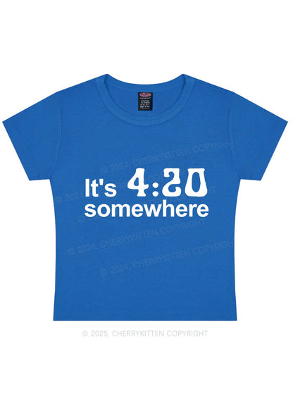 Its Four Twenty Somewhere Y2K Baby Tee Cherrykitten