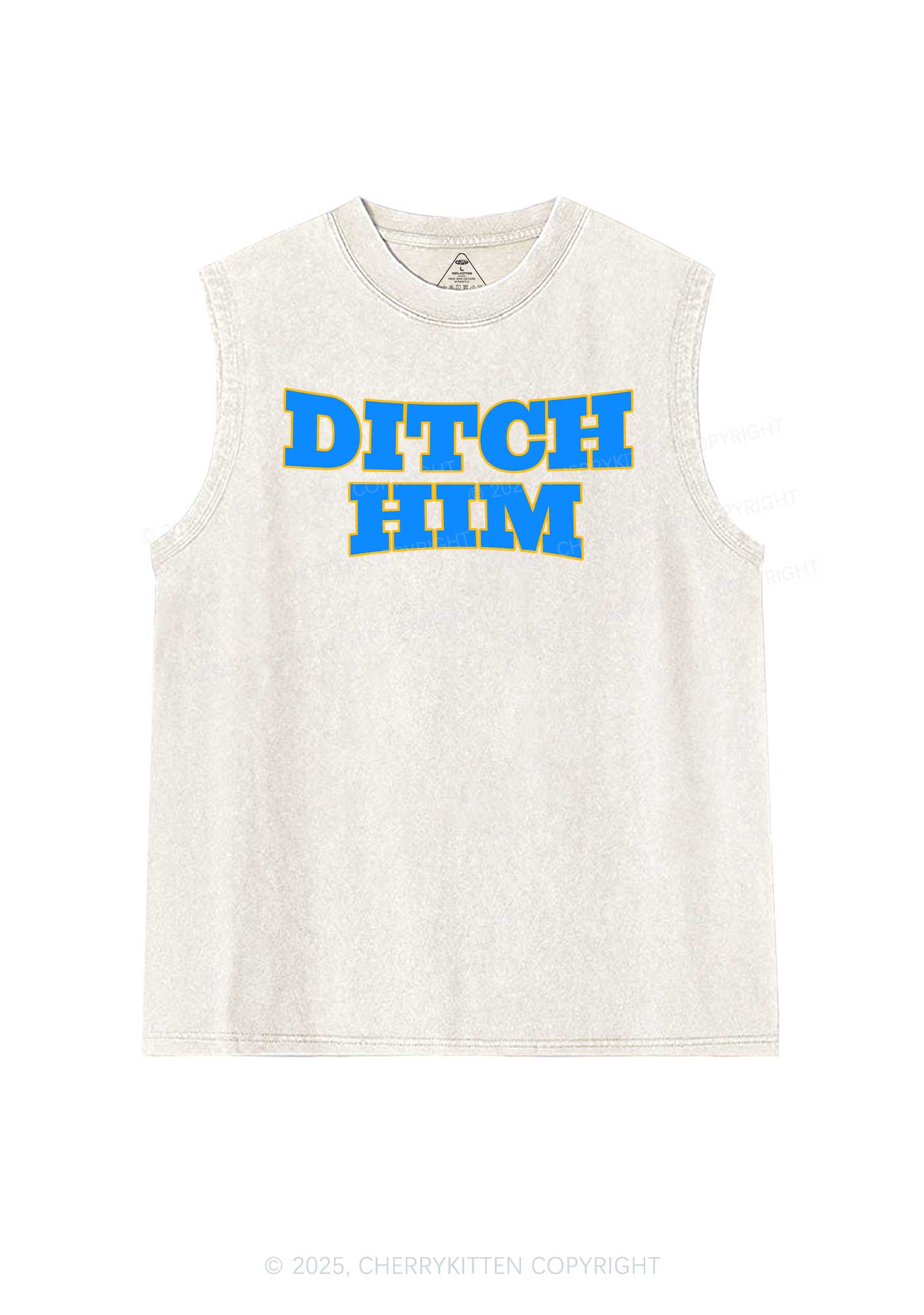 Ditch Him Pride Y2K Washed Muscle Tank Cherrykitten