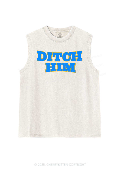 Ditch Him Pride Y2K Washed Muscle Tank Cherrykitten
