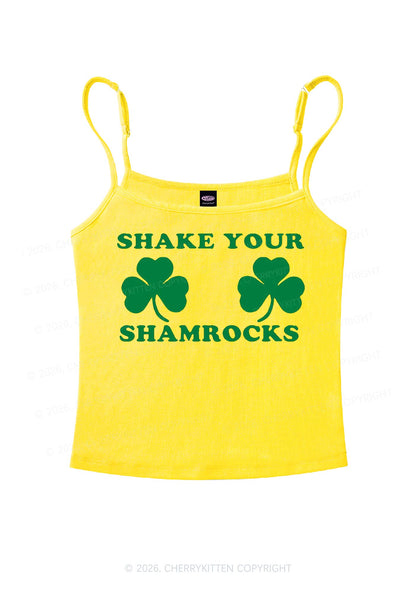 Shake Your Shamrocks St Patricks Y2K Spaghetti Strap Cami Cherrykitten