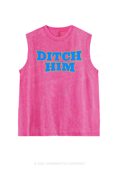 Ditch Him Pride Y2K Washed Muscle Tank Cherrykitten