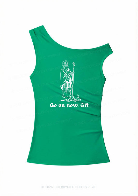 Go On Now Git St Patricks Y2K Off Shoulder Tank Top Cherrykitten