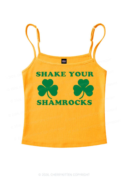 Shake Your Shamrocks St Patricks Y2K Spaghetti Strap Cami Cherrykitten