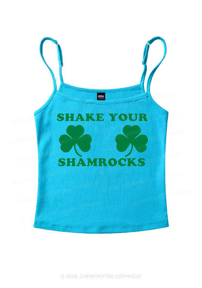 Shake Your Shamrocks St Patricks Y2K Spaghetti Strap Cami Cherrykitten