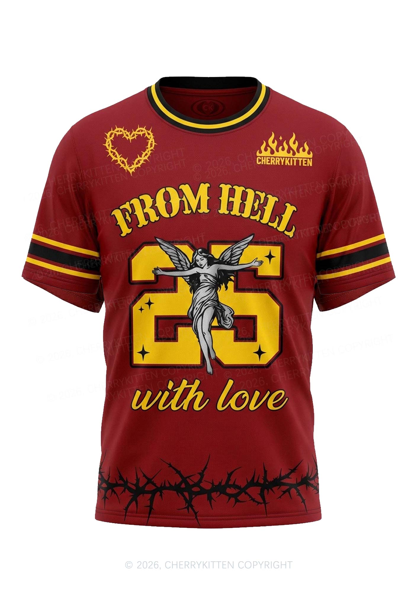 From Hell With Love Y2K Football Jersey Shirts Cherrykitten