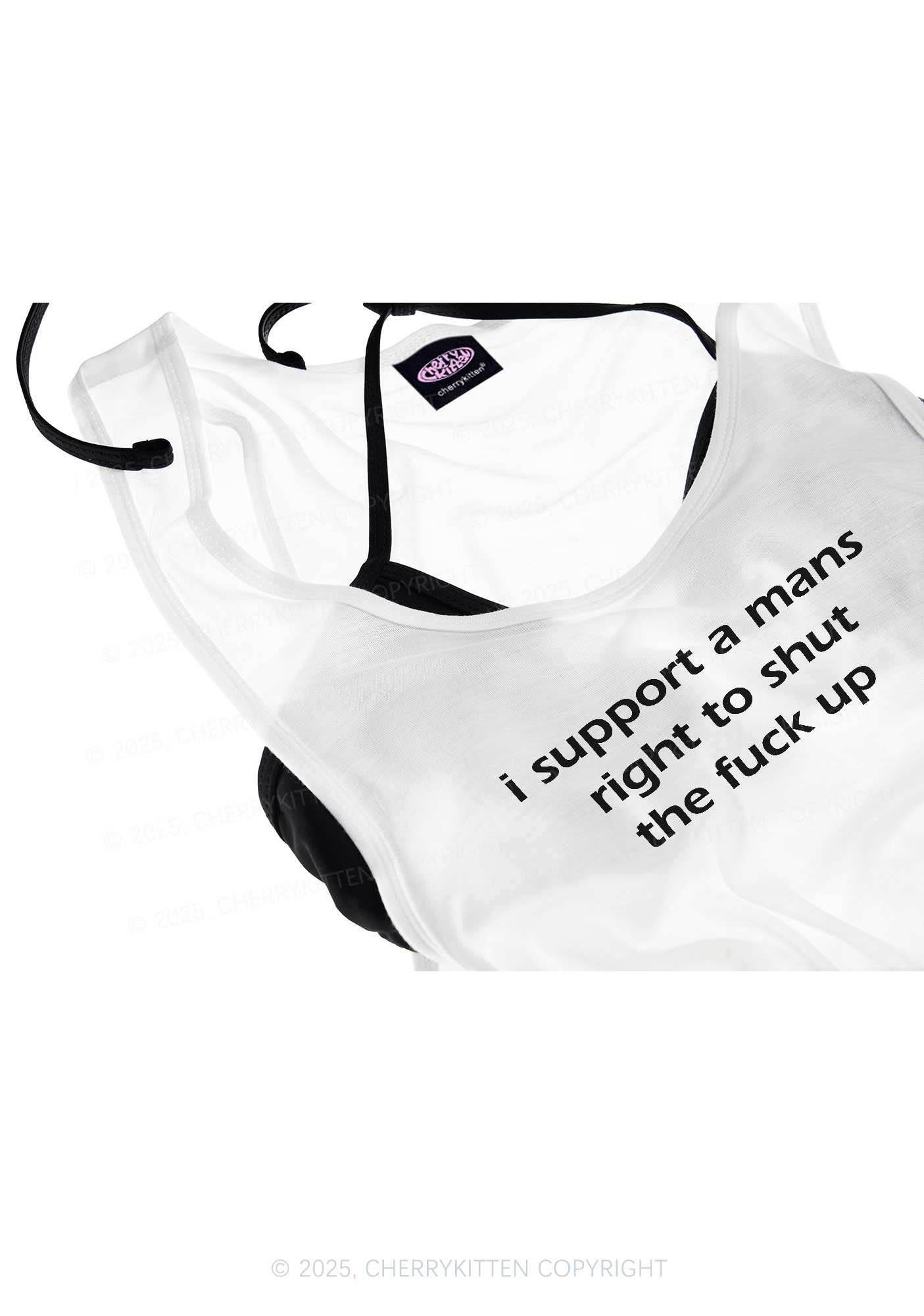 I Support A Mans Right  Y2K Sheer Boyfriend Tank Cherrykitten