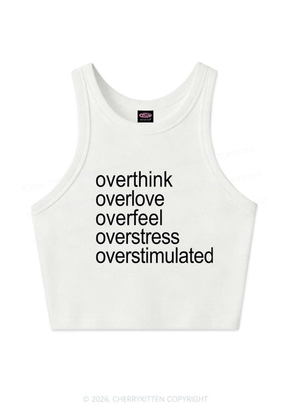 Overstimulated Slogan Y2K Crop Tank Top Cherrykitten