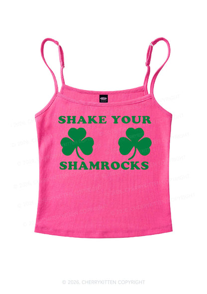 Shake Your Shamrocks St Patricks Y2K Spaghetti Strap Cami Cherrykitten