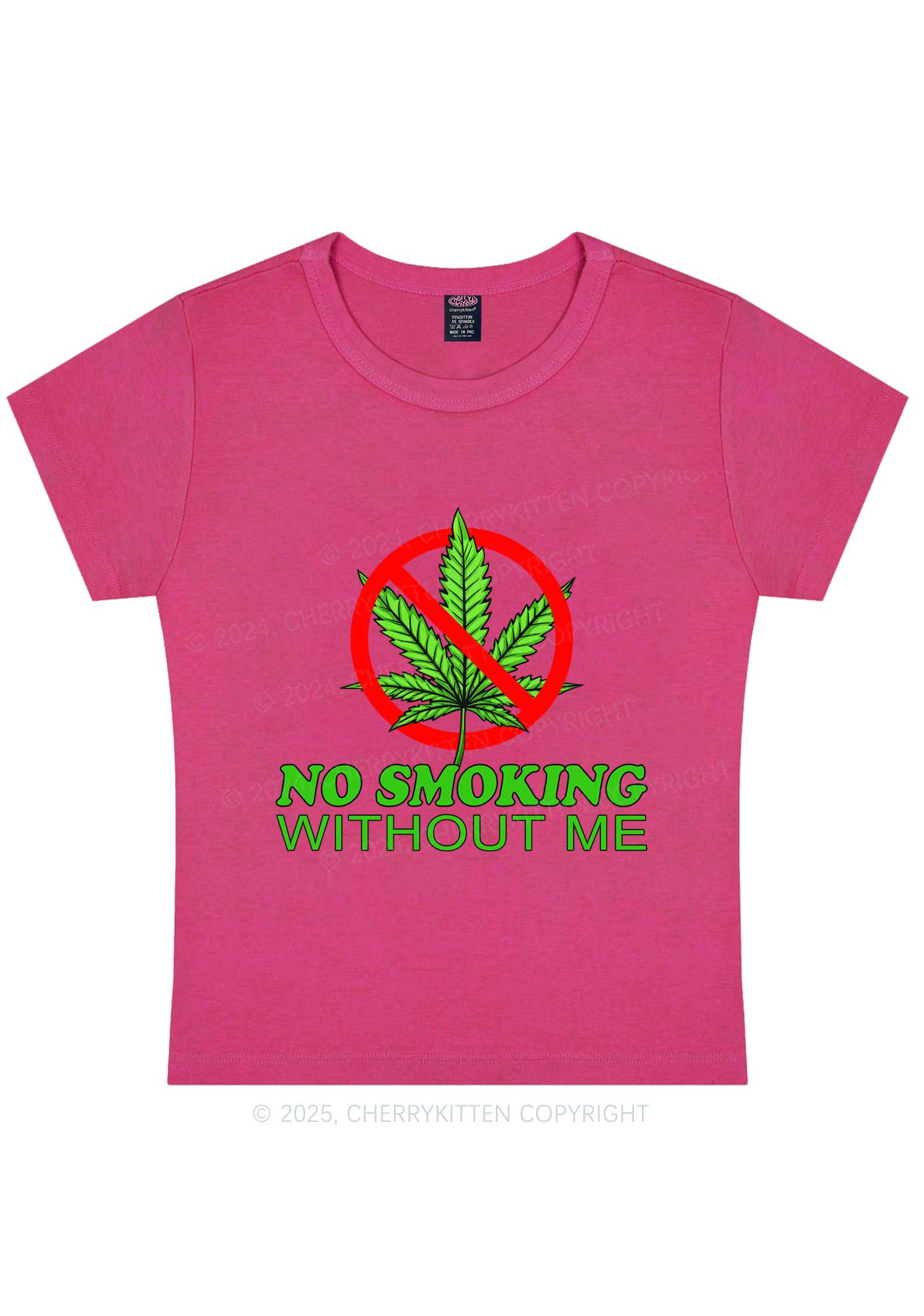 No Smoking Without Me Y2K Baby Tee Cherrykitten