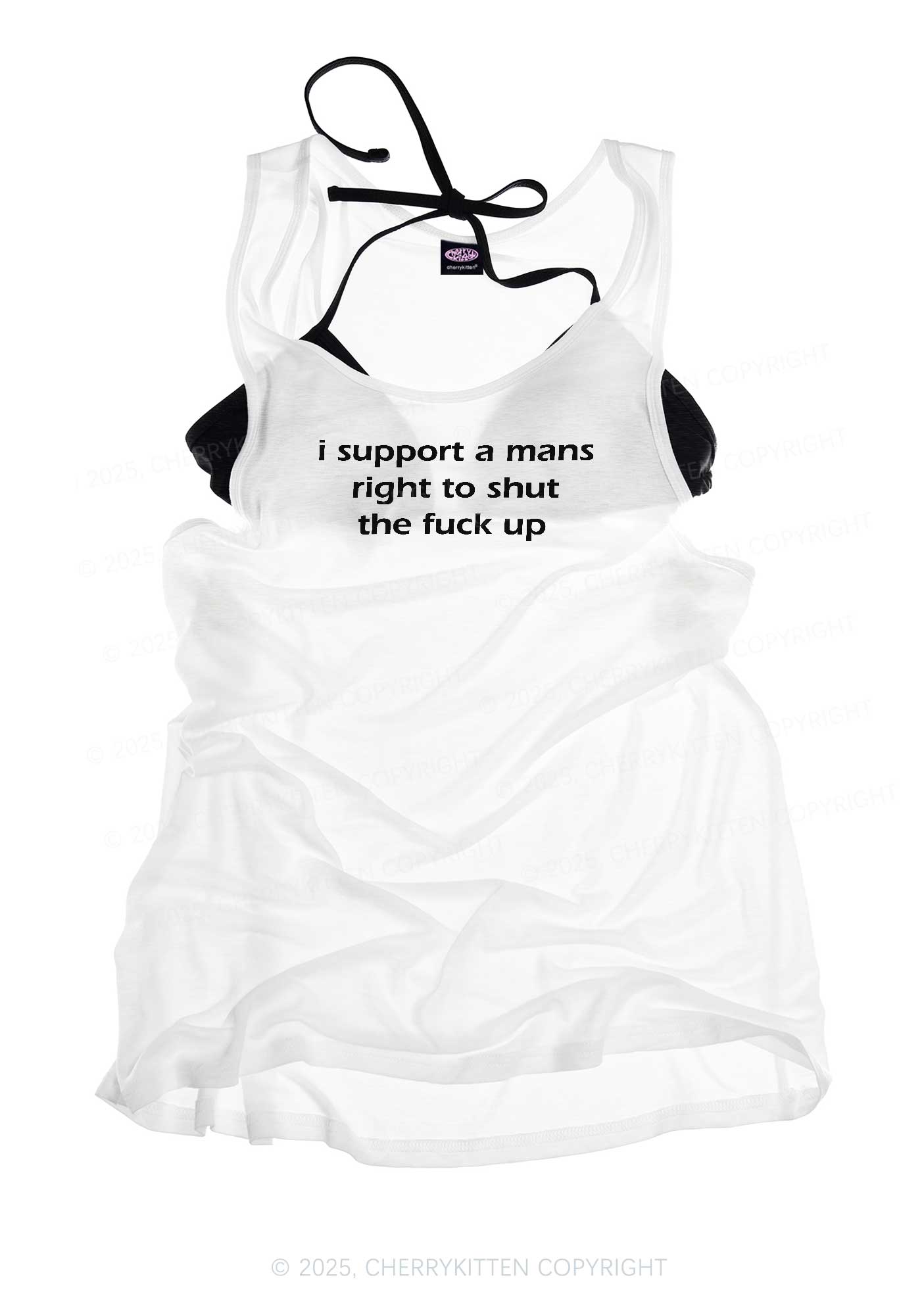 I Support A Mans Right  Y2K Sheer Boyfriend Tank Cherrykitten