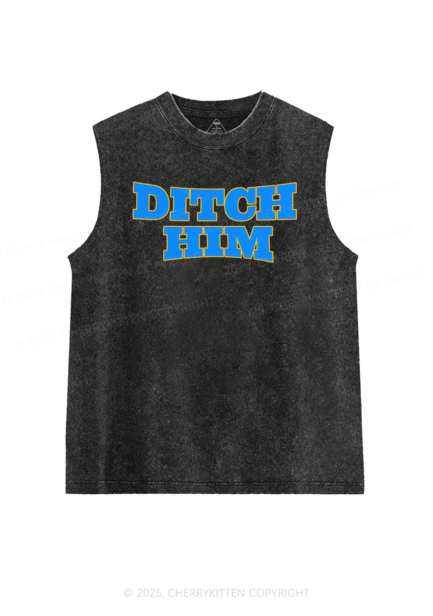 Ditch Him Pride Y2K Washed Muscle Tank Cherrykitten