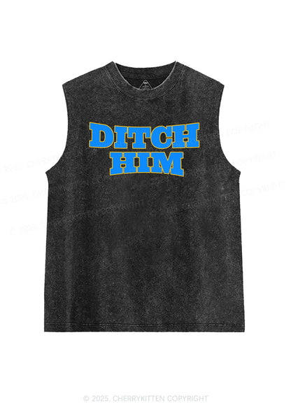 Ditch Him Pride Y2K Washed Muscle Tank Cherrykitten