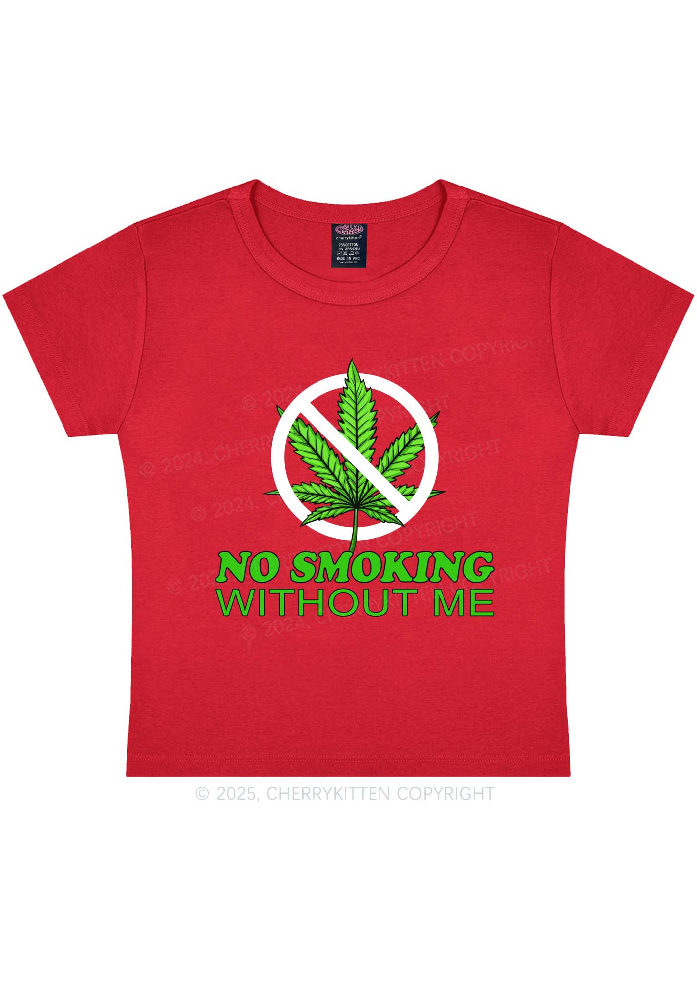 No Smoking Without Me Y2K Baby Tee Cherrykitten
