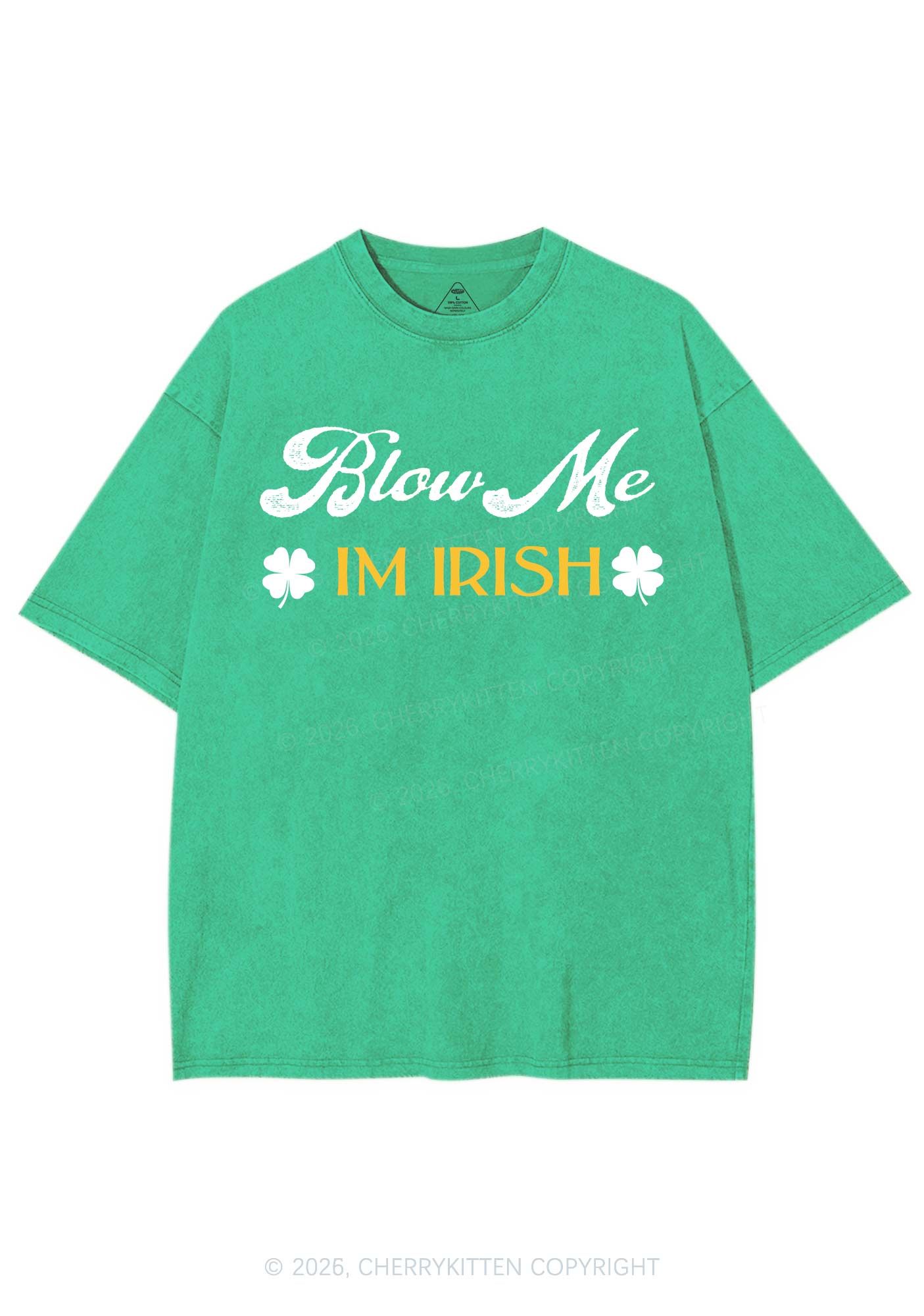 Blow Me Im Irish St Patricks Y2K Shirts Washed Tee Cherrykitten