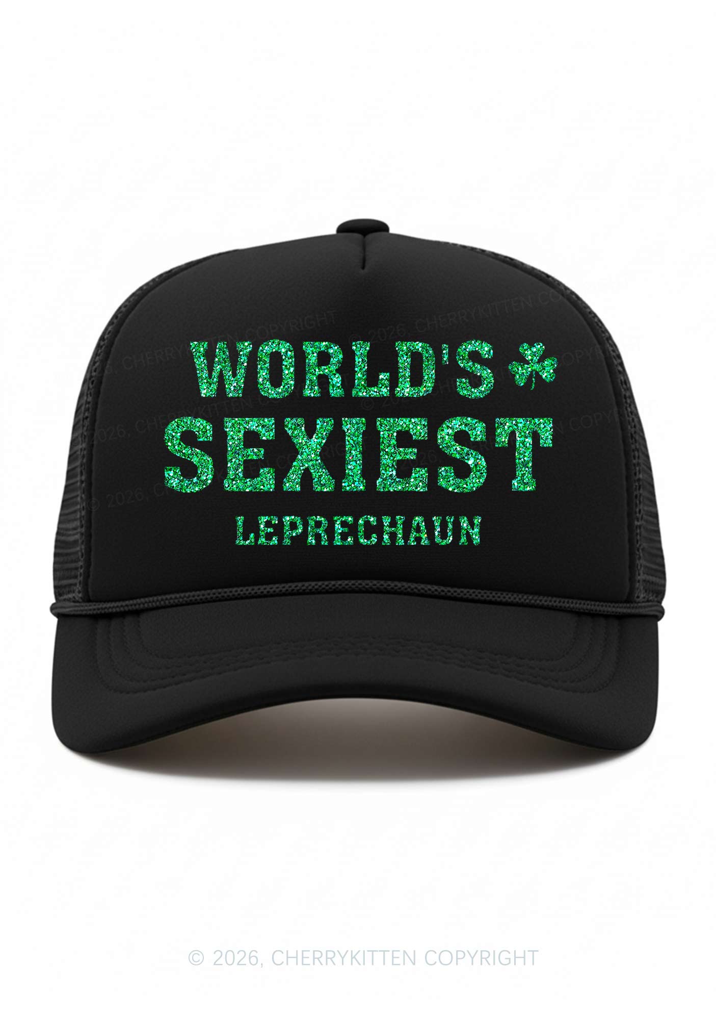 Glitter Worlds Sexiest Leprechaun St Patricks Y2K Trucker Hat Cherrykitten