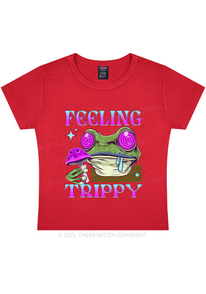 Frog Feeling Trippy Y2K Baby Tee Cherrykitten